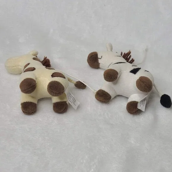 Lot of 2 Safari Mobile Mini Plush Zebra Giraffe Loose Replacement Ornaments - Picture 4 of 7